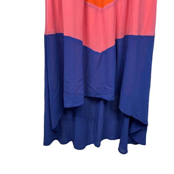 NWT Umgee Colorblock Mini Dress - Pink, Orange, Blue - Picture 3 of 6